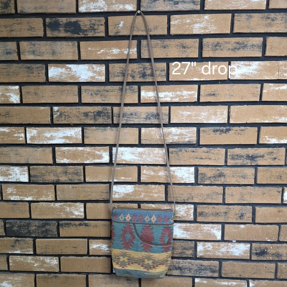 DANNY K Bella Aztec Geometric Tapestry Crossbody Bag Multicolor Abstract - Picture 1 of 9